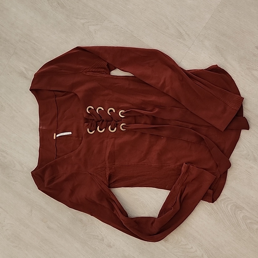 Free People Looking Back Rust Tie Up top